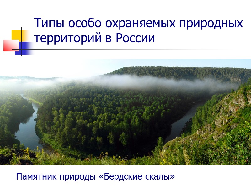 Типы особо охраняемых природных территорий в России Памятник природы «Бердские скалы»
